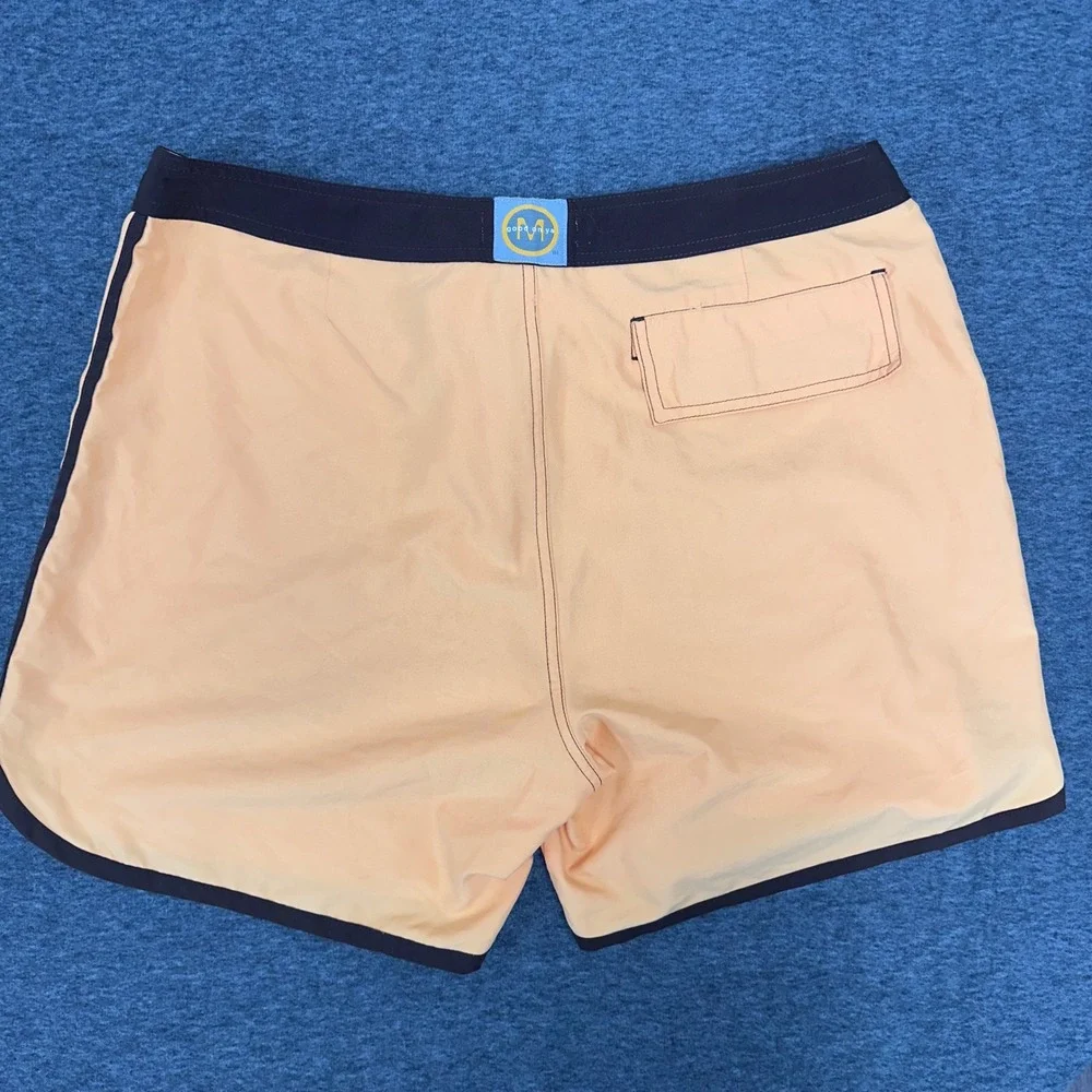 Mooloolaba Women Swim Trunks‎ Board Shorts Drawstring Peach Brown Beach Trim L